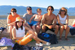Playing volleyball Thursday evenings at Locarno Beach, Vancouver
